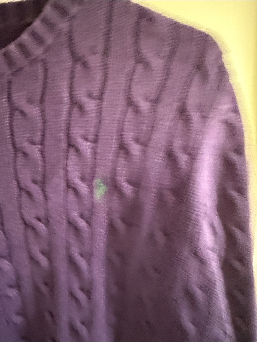 Ralph Lauren Purple Cable-Knit Crewneck Sweater - Picture 5 of 6